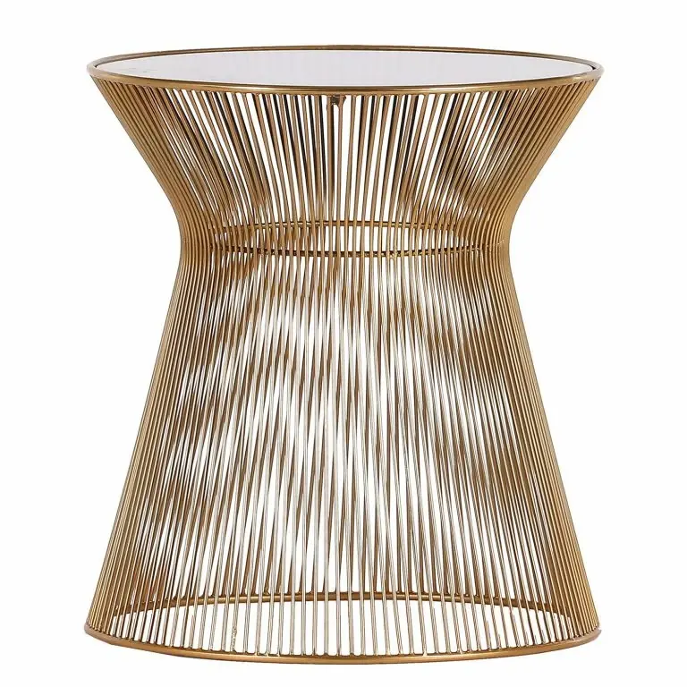 loftscape Red Living Bout de canapé Payzac IV – Verre / Métal – Gris / Doré