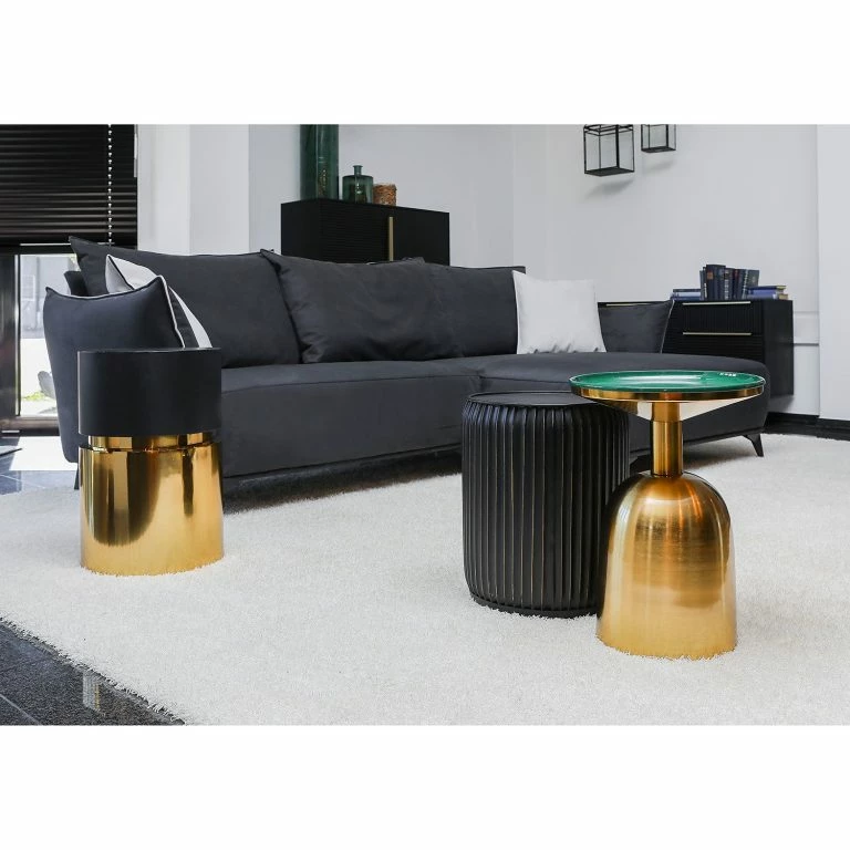 Loftscape Red Living Bout De Canapé Payzac VI – Métal – Noir / Doré