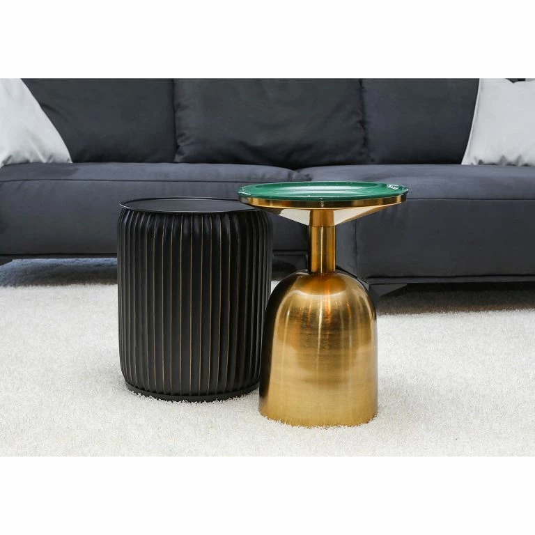 Loftscape Red Living Bout De Canapé Payzac VI – Métal – Noir / Doré