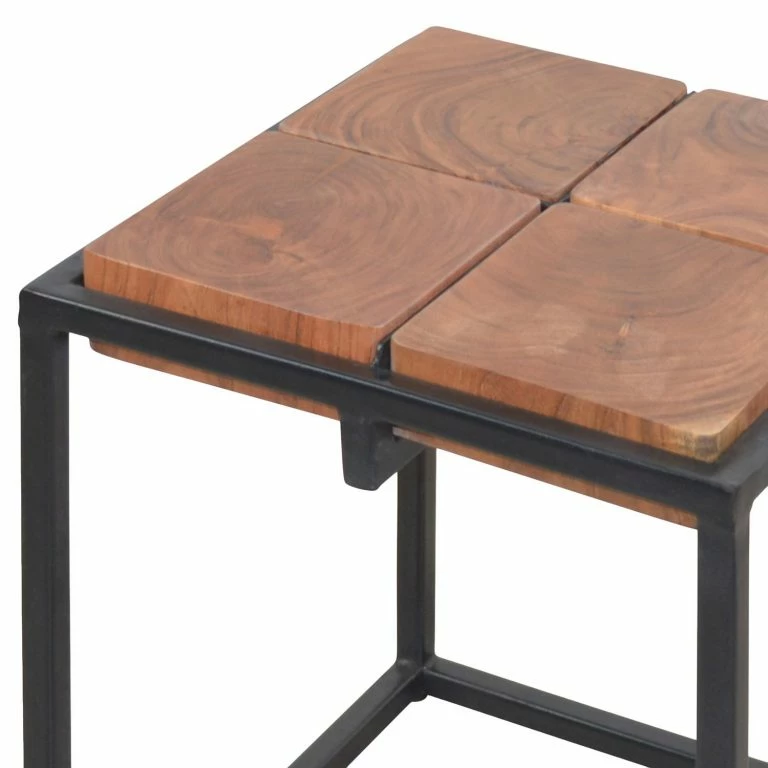 Loftscape Red Living Bout De Canapé Petrie – Acacia Massif – Acacia / Noir