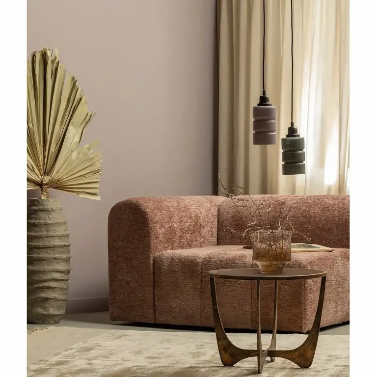 Loftscape Red Living Bout De Canapé Poole – Verre / Métal – Cuivre Vieilli