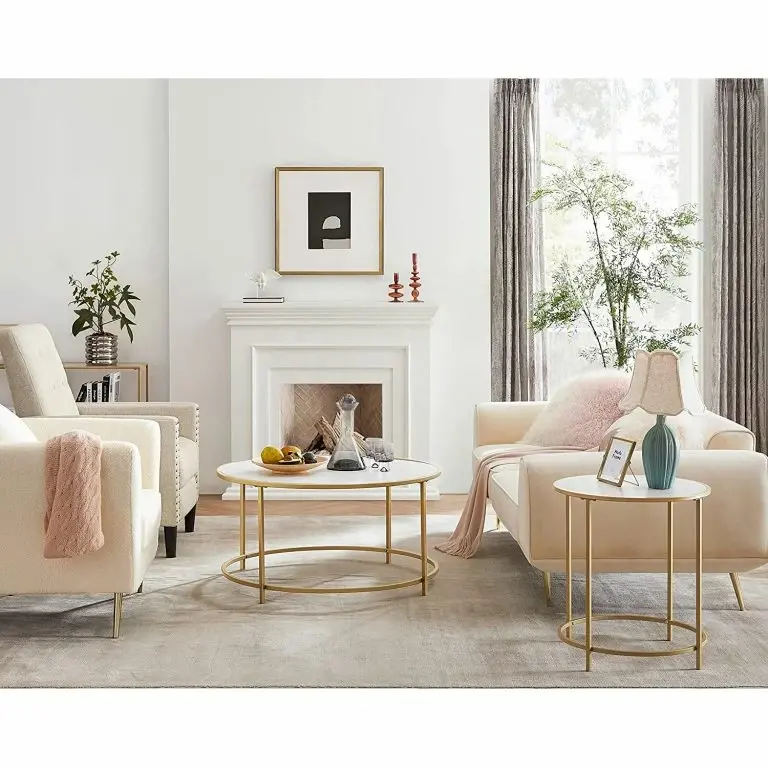 Loftscape Red Living Bout De Canapé Poygan II – Blanc / Doré