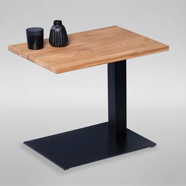 Loftscape Red Living Bout De Canapé Rhyll II – Chêne Sauvage Massif / Métal – Chêne Sauvage / Noir