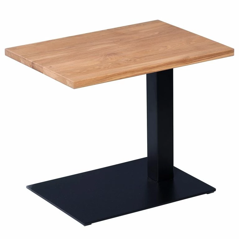 loftscape Red Living Bout de canapé Rhyll II – Chêne sauvage massif / Métal – Chêne sauvage / Noir