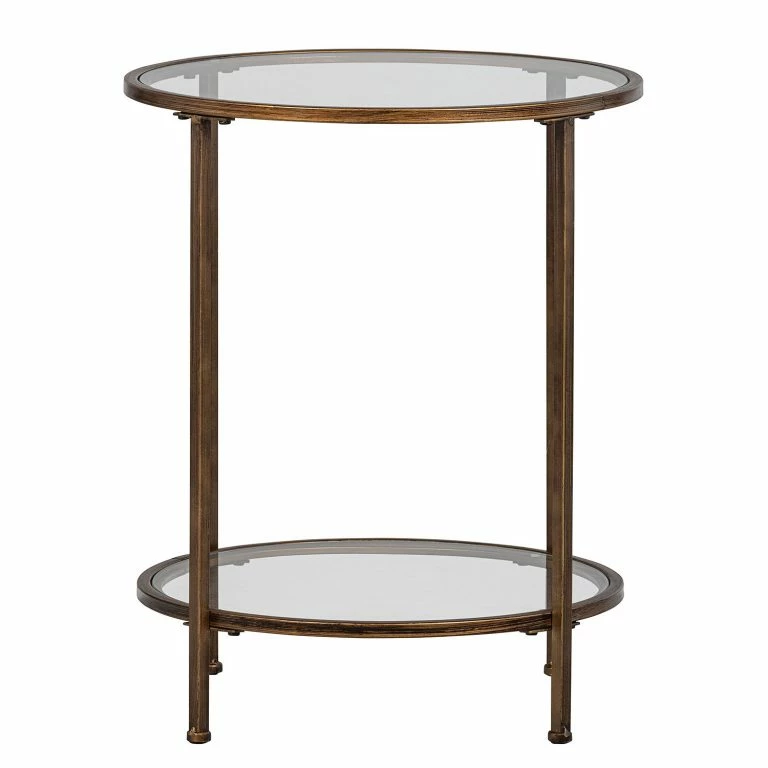 Loftscape Red Living Bout De Canapé Roslev – Verre / Métal – Laiton