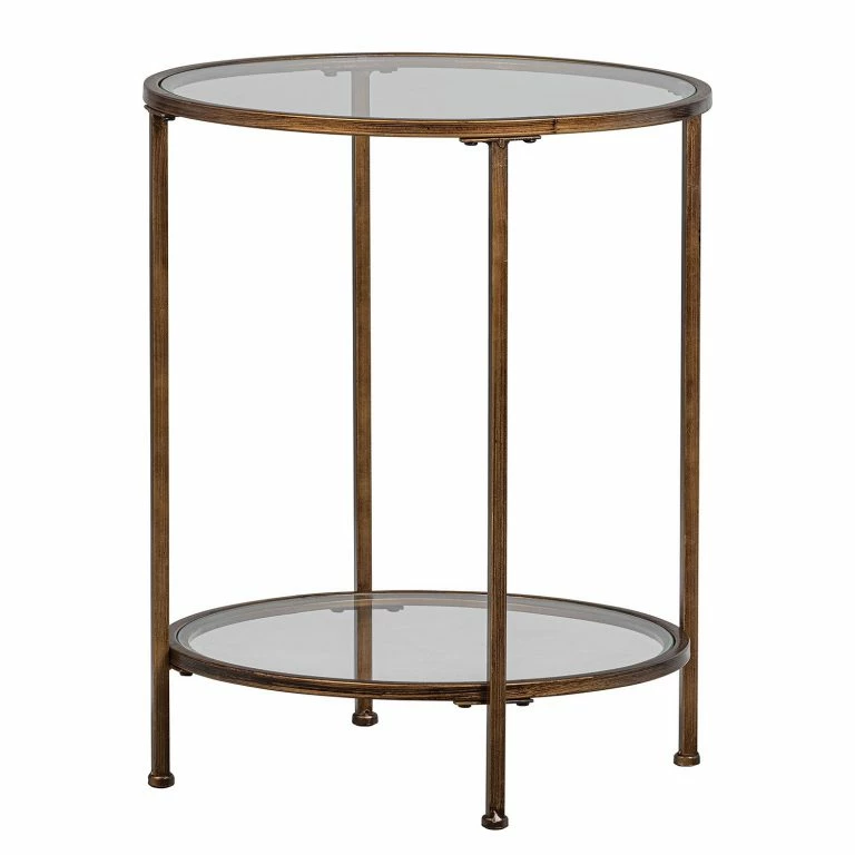 loftscape Red Living Bout de canapé Roslev – Verre / Métal – Laiton