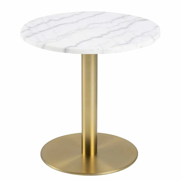 loftscape Red Living Bout de canapé Saula – Marbre / Métal – Marbre blanc / Laiton