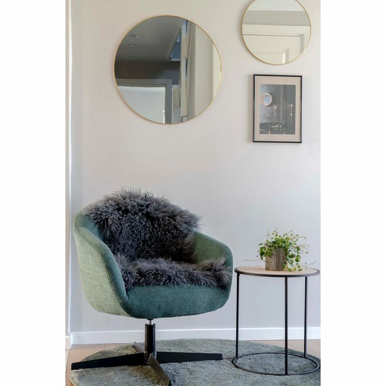 Loftscape Red Living Bout De Canapé Talisay – Placage En Bois Véritable / Métal – Paulownia / Noir