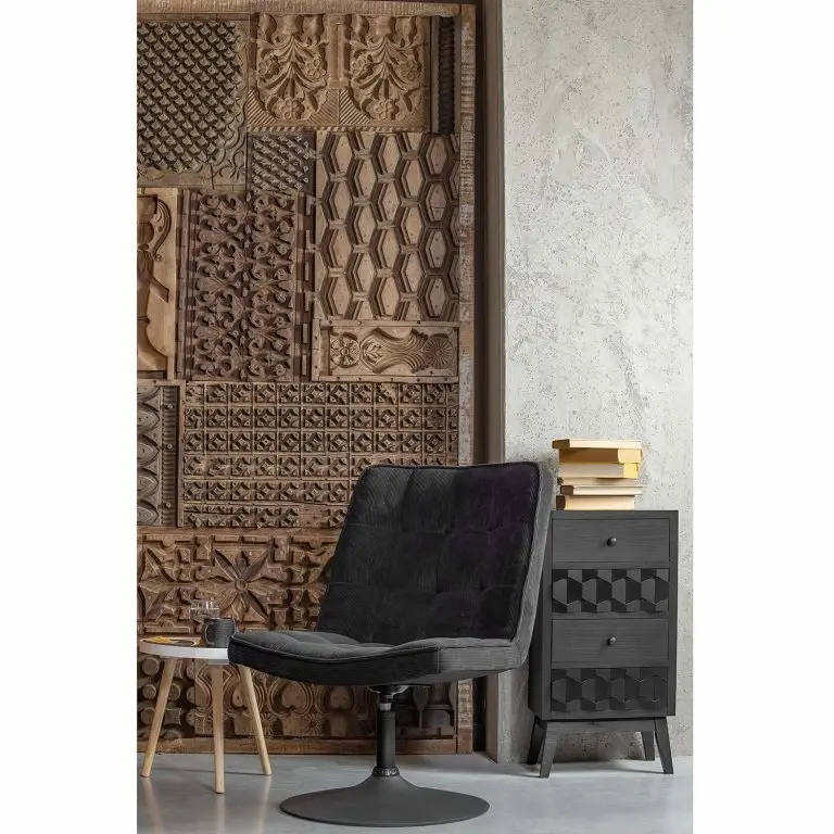 Loftscape Red Living Bout De Canapé Tyrone – Pin Noir – Hauteur : 79 Cm