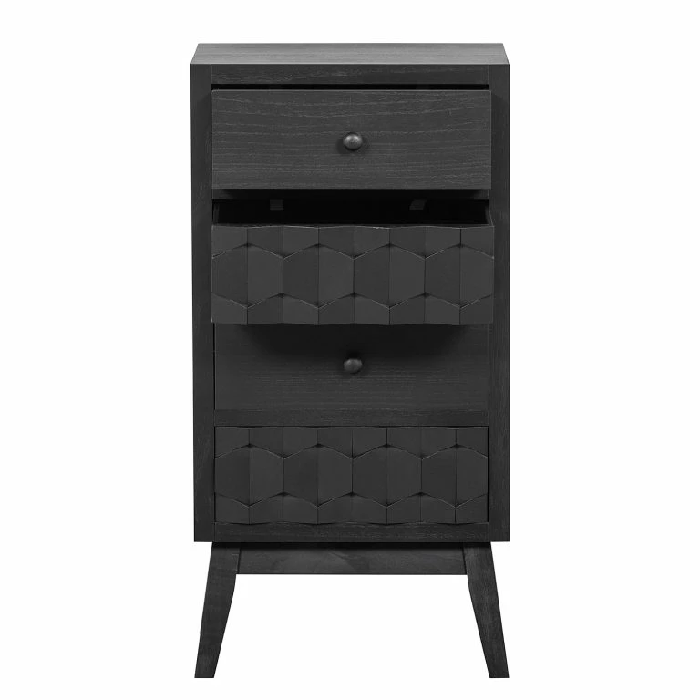 Loftscape Red Living Bout De Canapé Tyrone – Pin Noir – Hauteur : 79 Cm