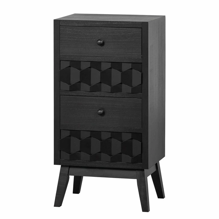 loftscape Red Living Bout de canapé Tyrone – Pin noir – Hauteur : 79 cm