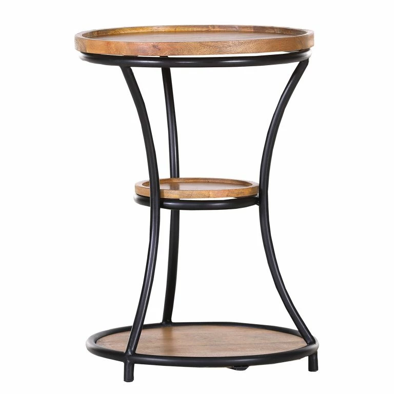 loftscape Red Living Bout de canapé Ugo I – Manguier massif / Métal – Manguier / Noir