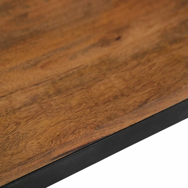 Loftscape Red Living Bout De Canapé Ugo II – Manguier Massif / Métal – Manguier / Noir