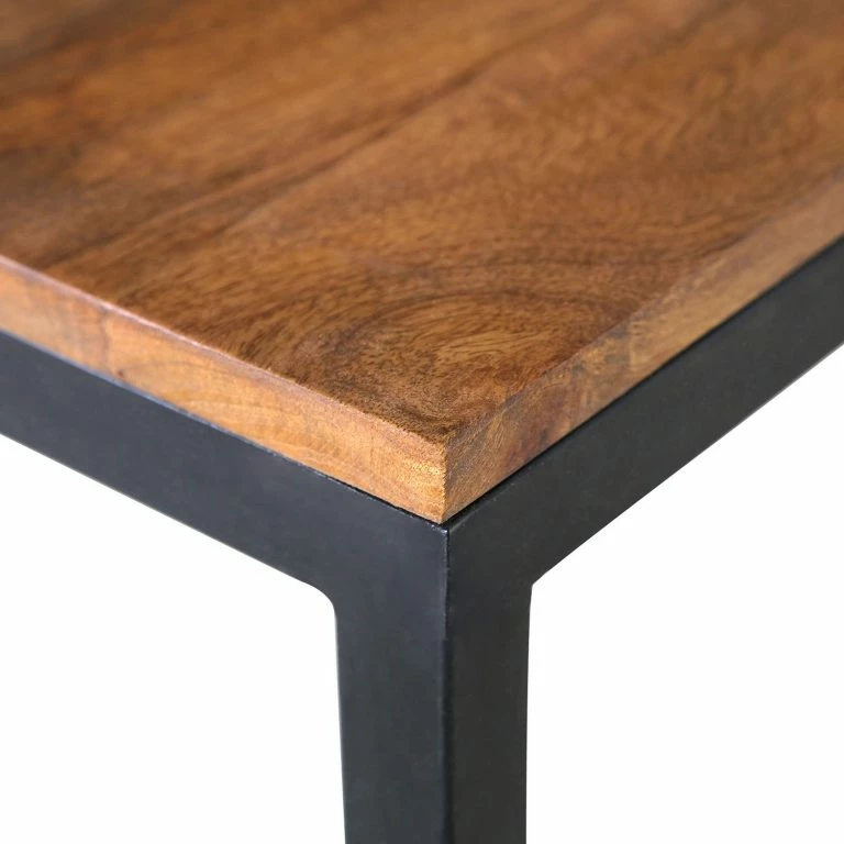 Loftscape Red Living Bout De Canapé Ugo II – Manguier Massif / Métal – Manguier / Noir