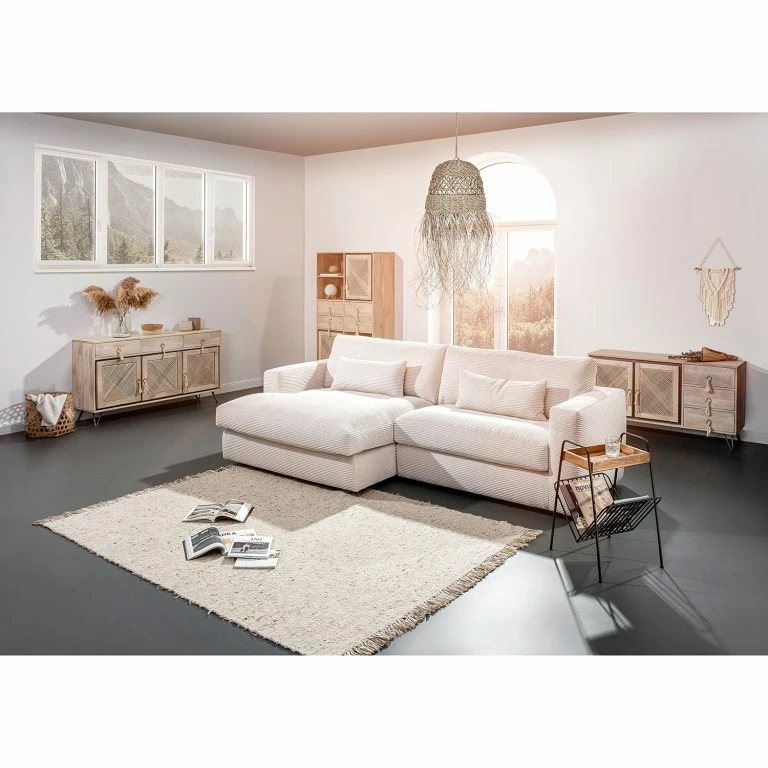 Loftscape Red Living Bout De Canapé Ugo III – Manguier Massif / Métal – Manguier / Noir