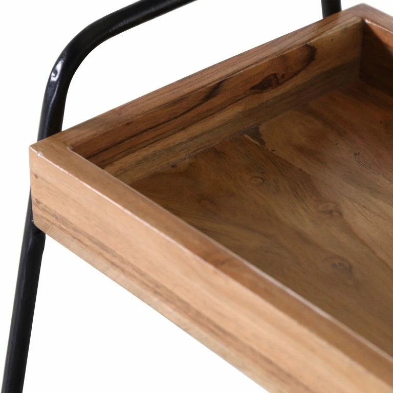 Loftscape Red Living Bout De Canapé Ugo III – Manguier Massif / Métal – Manguier / Noir