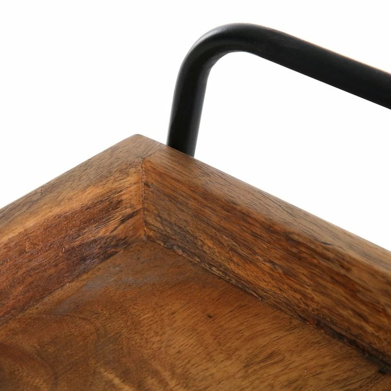 Loftscape Red Living Bout De Canapé Ugo III – Manguier Massif / Métal – Manguier / Noir