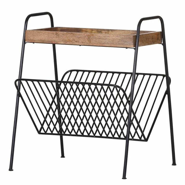 loftscape Red Living Bout de canapé Ugo III – Manguier massif / Métal – Manguier / Noir