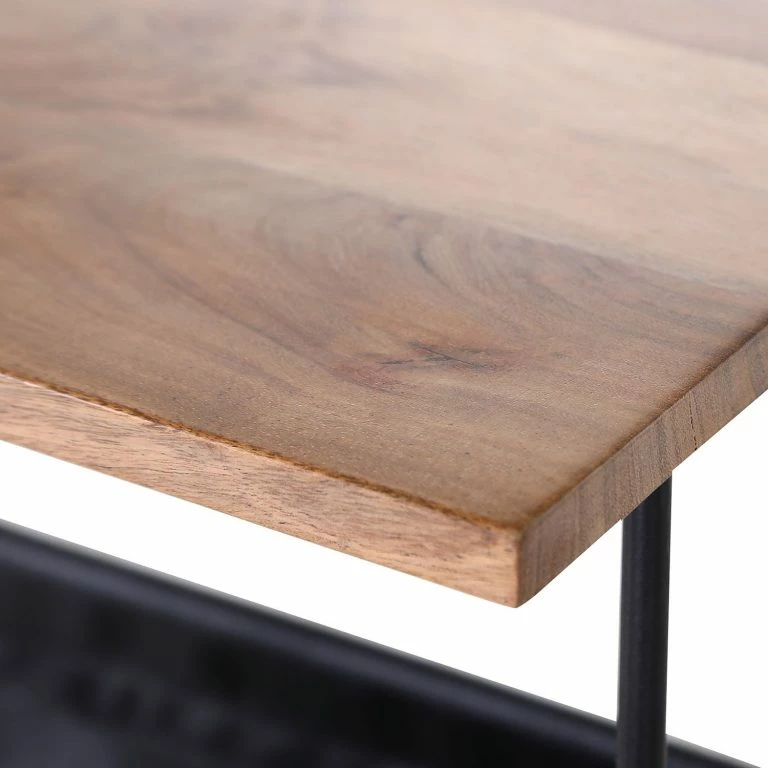 Loftscape Red Living Bout De Canapé Ugo IV – Manguier Massif / Métal – Manguier / Noir