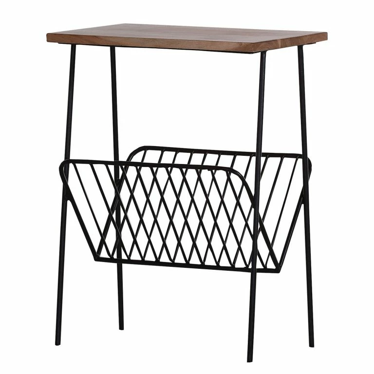 loftscape Red Living Bout de canapé Ugo V – Manguier massif / Métal – Manguier / Noir