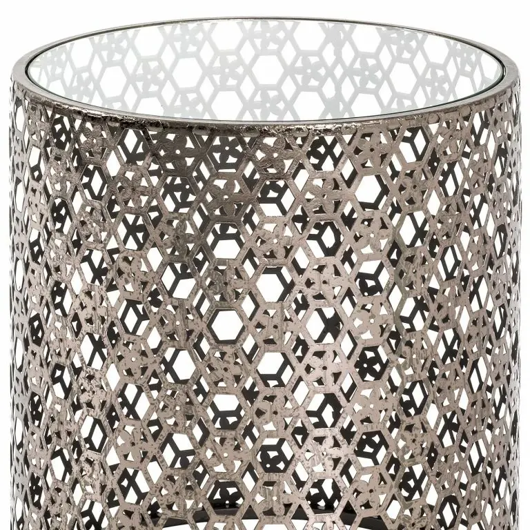 Loftscape Red Living Bout De Canapé Uvana II – Verre / Acier – Bronze Vieilli