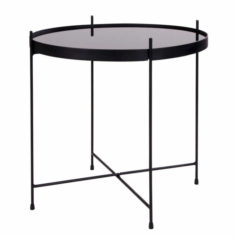 loftscape Red Living Bout de canapé Vehas – Verre / Métal – Noir