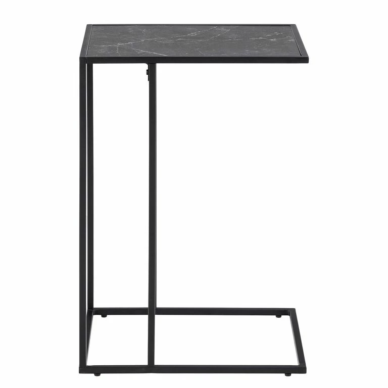 Loftscape Red Living Bout De Canapé Zap – Imitation Marbre Noir / Noir