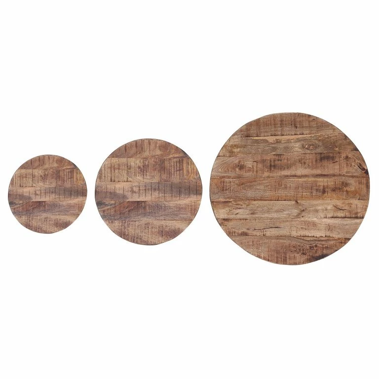 Loftscape Red Living Bouts De Canapé Daggett II (Lot De 3) – Manguier Massif / Métal – Manguier / Noir