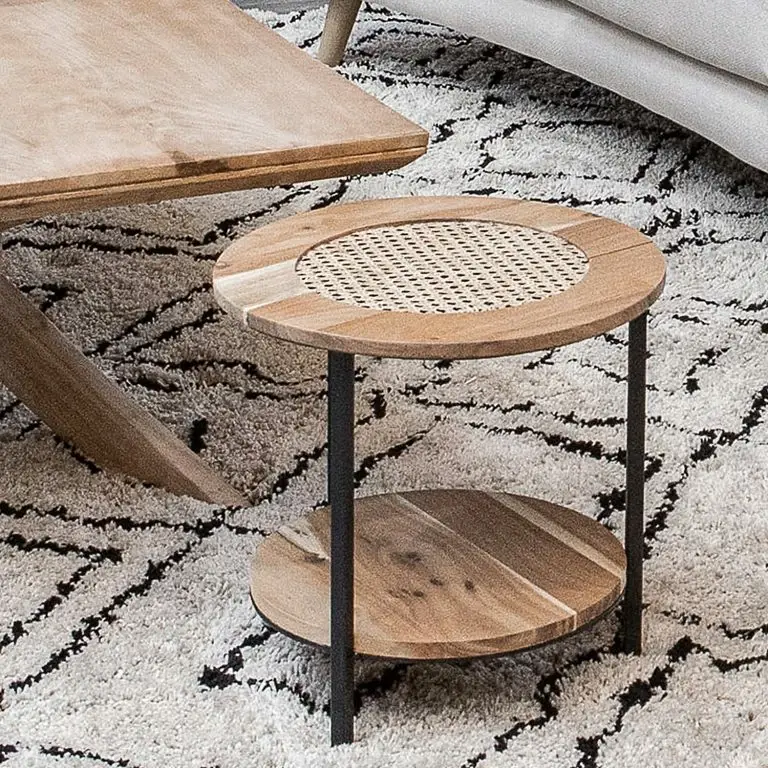 Loftscape Red Living Bouts De Canapé Fenay IV (lot De 2) – Cannage / Acacia Massif – Acacia / Noir
