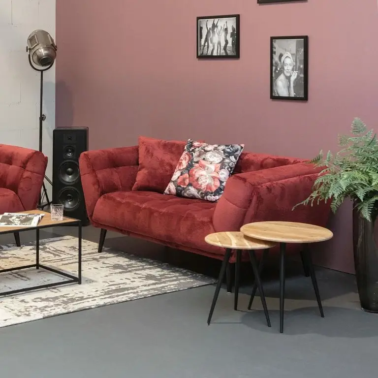 Loftscape Red Living Bouts De Canapé Fenay V (2 éléments) – Acacia Massif / Métal – Acacia / Noir