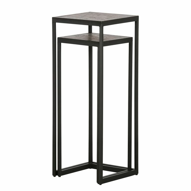 Loftscape Red Living Bouts De Canapé Filley I (lot De 2) – Teck Recyclé/ Métal – Teck / Noir