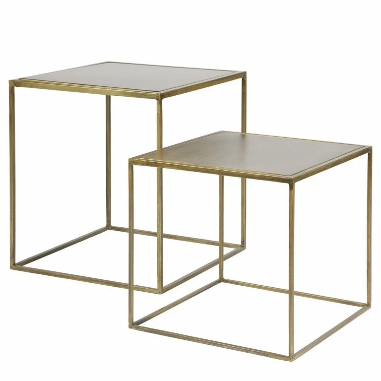 loftscape Red Living Bouts de canapé Goon (lot de 2) – Métal – Doré vieilli