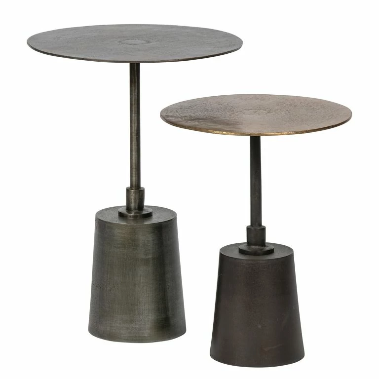 loftscape Red Living Bouts de canapé Hoj (lot de 2) – Métal – Doré vieilli / Noir antique