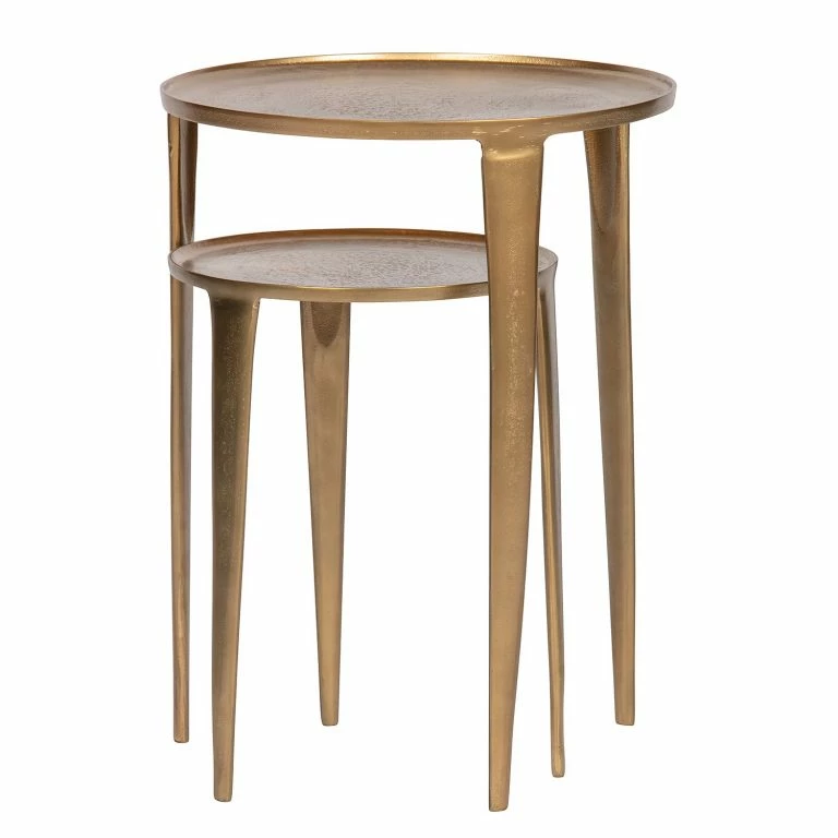 Loftscape Red Living Bouts De Canapé Illo (lot De 2) – Métal – Doré Vieilli