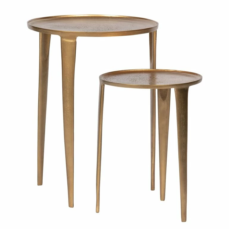 loftscape Red Living Bouts de canapé Illo (lot de 2) – Métal – Doré vieilli
