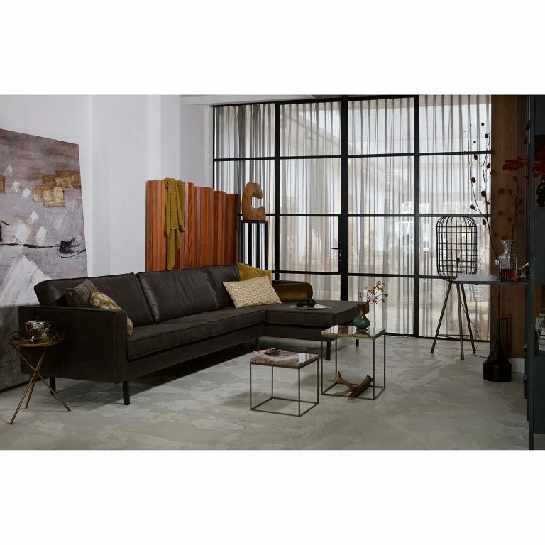 Loftscape Red Living Bouts De Canapé Jokela (lot De 2) – Marbre / Métal – Marron Clair