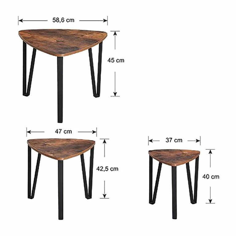 Loftscape Red Living Bouts De Canapé Raphine (lot De 3) – Marron / Noir