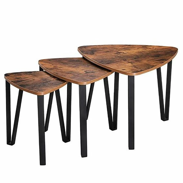 loftscape Red Living Bouts de canapé Raphine (lot de 3) – Marron / Noir