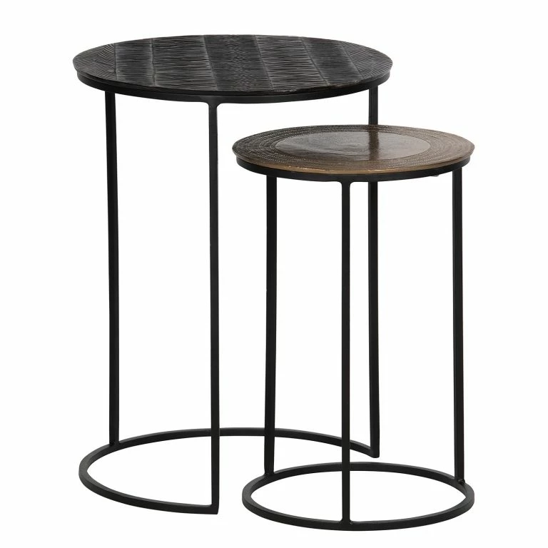 loftscape Red Living Bouts de canapé Robb (lot de 2) – Aluminium – Noir / Laiton