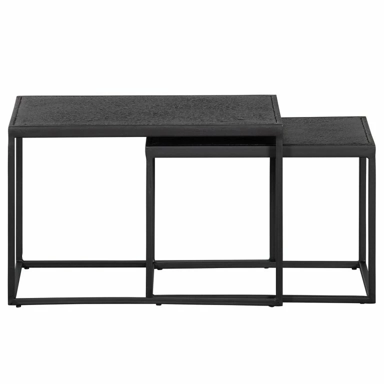 Loftscape Red Living Bouts De Canapé Sorken (lot De 2) – Métal – Noir