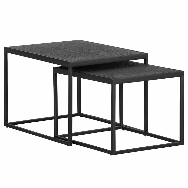 loftscape Red Living Bouts de canapé Sorken (lot de 2) – Métal – Noir