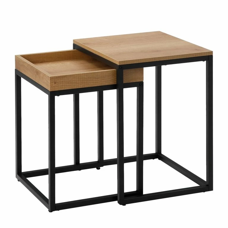 loftscape Red Living Bouts de canapé Tuxford (lot de 2) – Marron clair