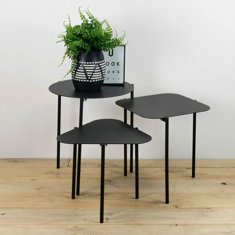 Loftscape Red Living Bouts De Canapé Ullin (3 éléments) – Métal – Noir