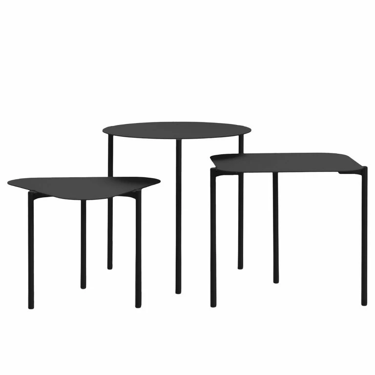 Loftscape Red Living Bouts De Canapé Ullin (3 éléments) – Métal – Noir