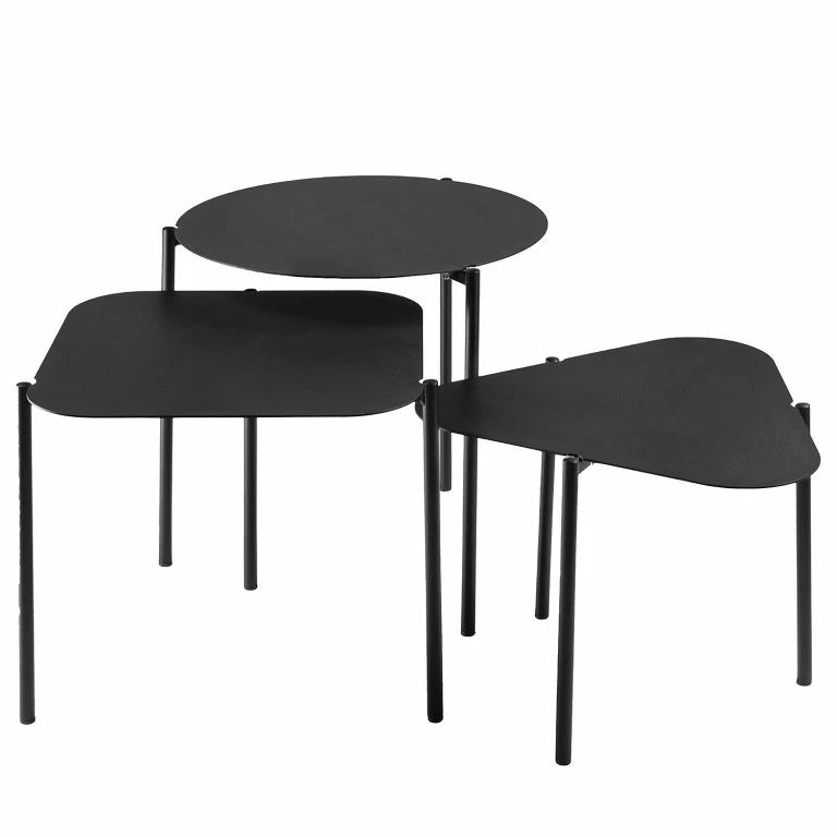 loftscape Red Living Bouts de canapé Ullin (3 éléments) – Métal – Noir