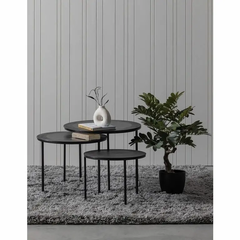 Loftscape Red Living Bouts De Canapé Vansö (lot De 3) – Métal – Marron Foncé