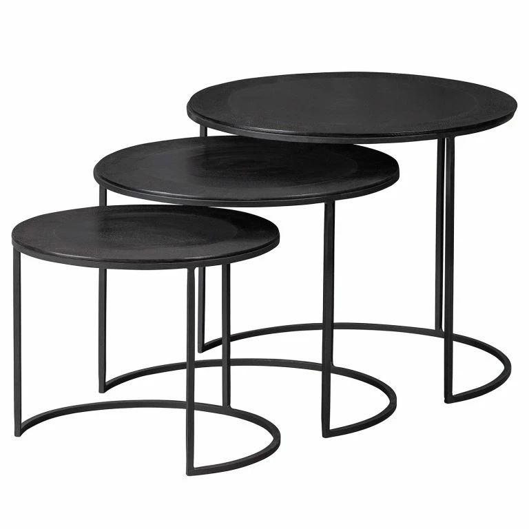 Loftscape Red Living Bouts De Canapé Vansö (lot De 3) – Métal – Marron Foncé