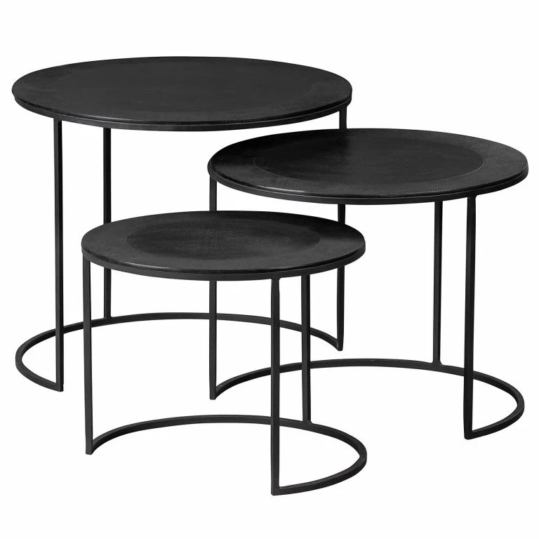 loftscape Red Living Bouts de canapé Vansö (lot de 3) – Métal – Marron foncé