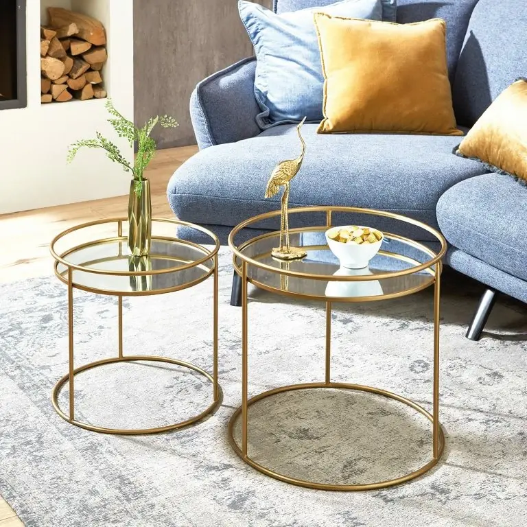 Loftscape Red Living Bouts De Canapé Yoah (2 éléments) – Verre / Métal – Doré