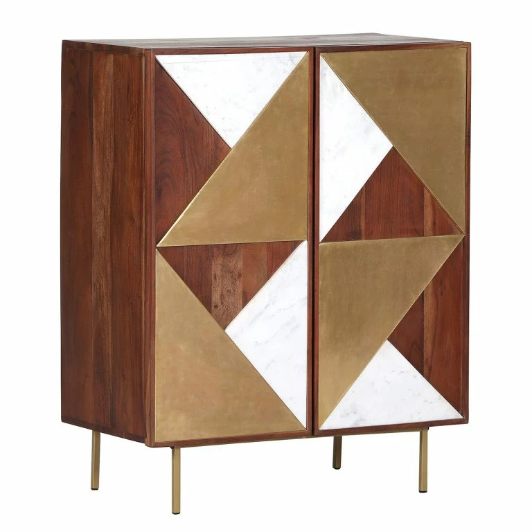 loftscape Red Living Buffet Aulnoy – Acacia massif / Métal – Acacia / Laiton